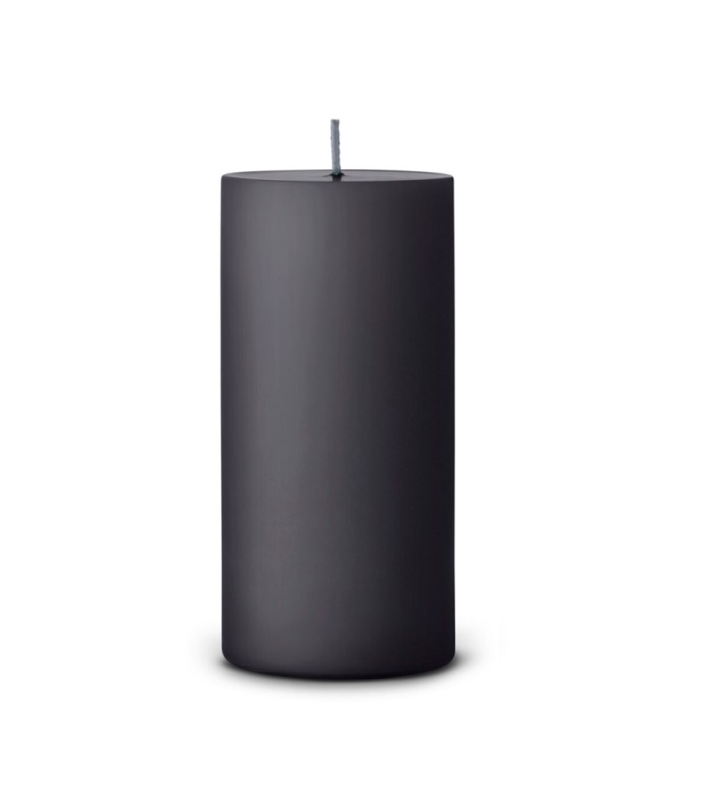 Ester&Erik bekvapė tamsiai juoda cilindrinė 7 x 15 cm žvakė (1 vnt)